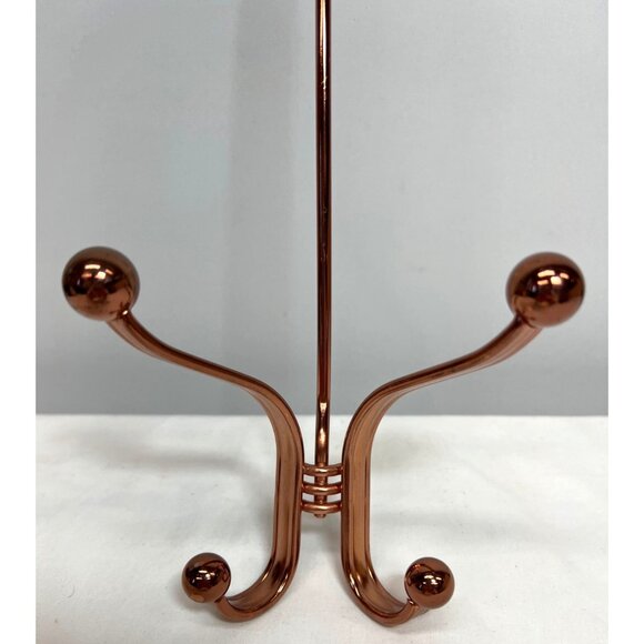 Metal Over-The-Door Dual Hook Hanger With Elegant Rose Gold Finish 17.25'' - Picture 2 of 4